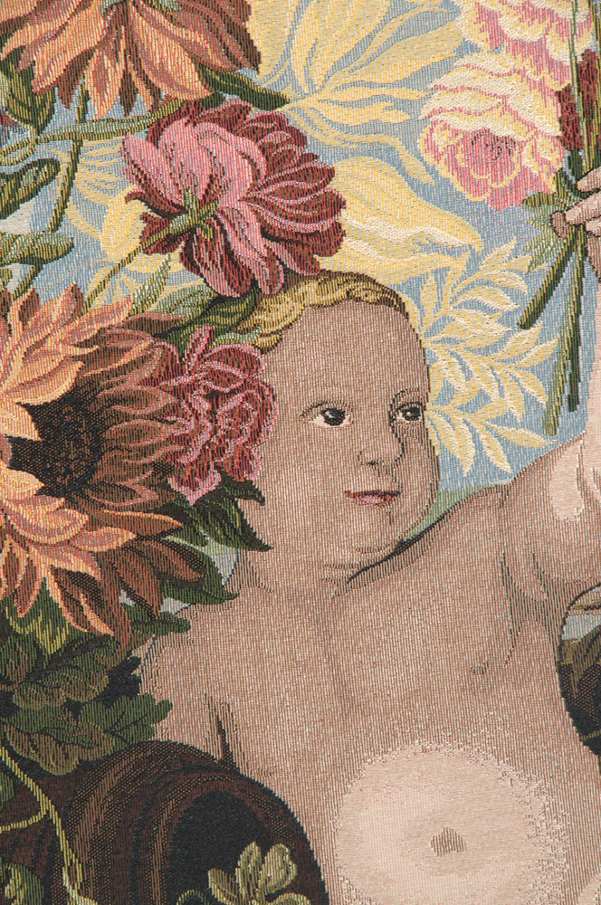 Angels and Flowers Italian Tapestry Wall Hanging