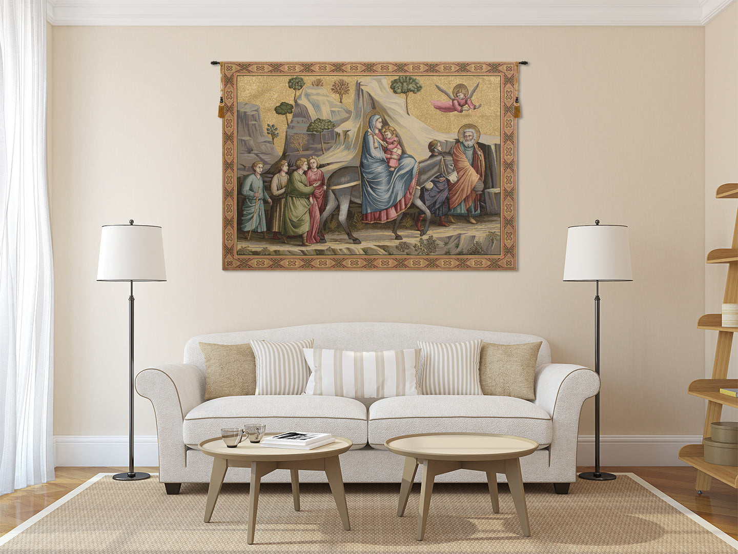 Flight into Egypt Italian Tapestry Wall Hanging