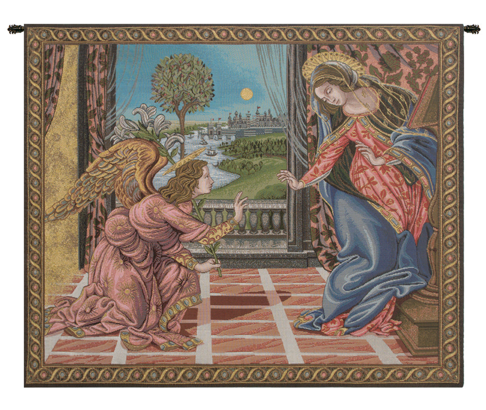 Annunciation Botticelli Italian Tapestry Wall Hanging