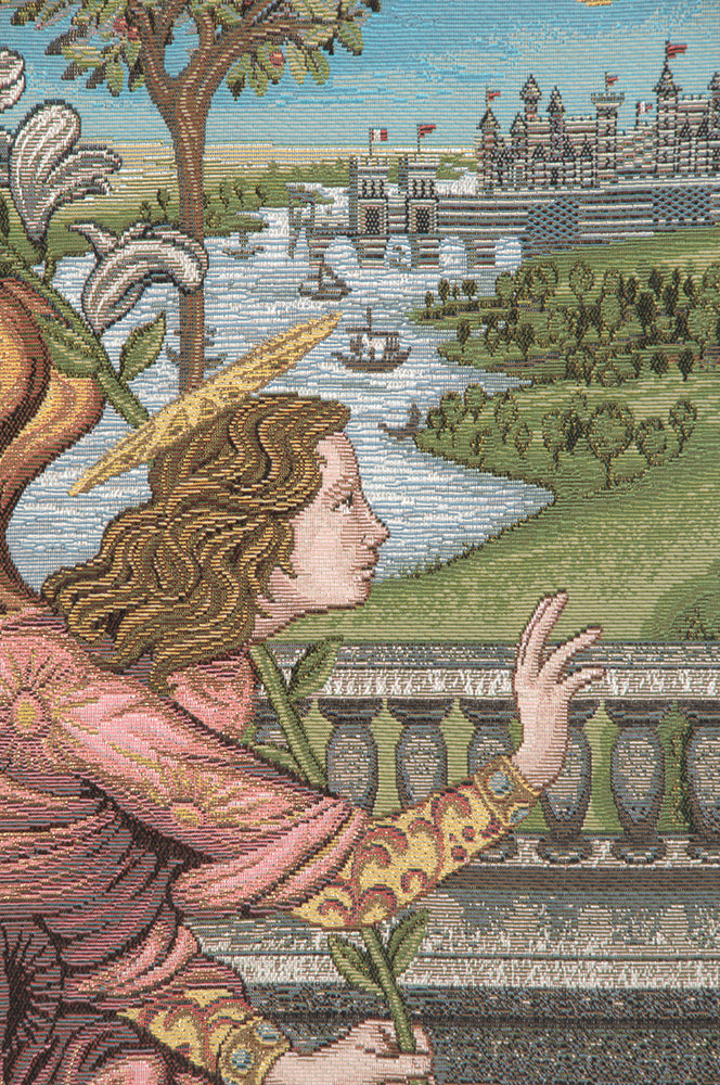 Annunciation Botticelli Italian Tapestry Wall Hanging