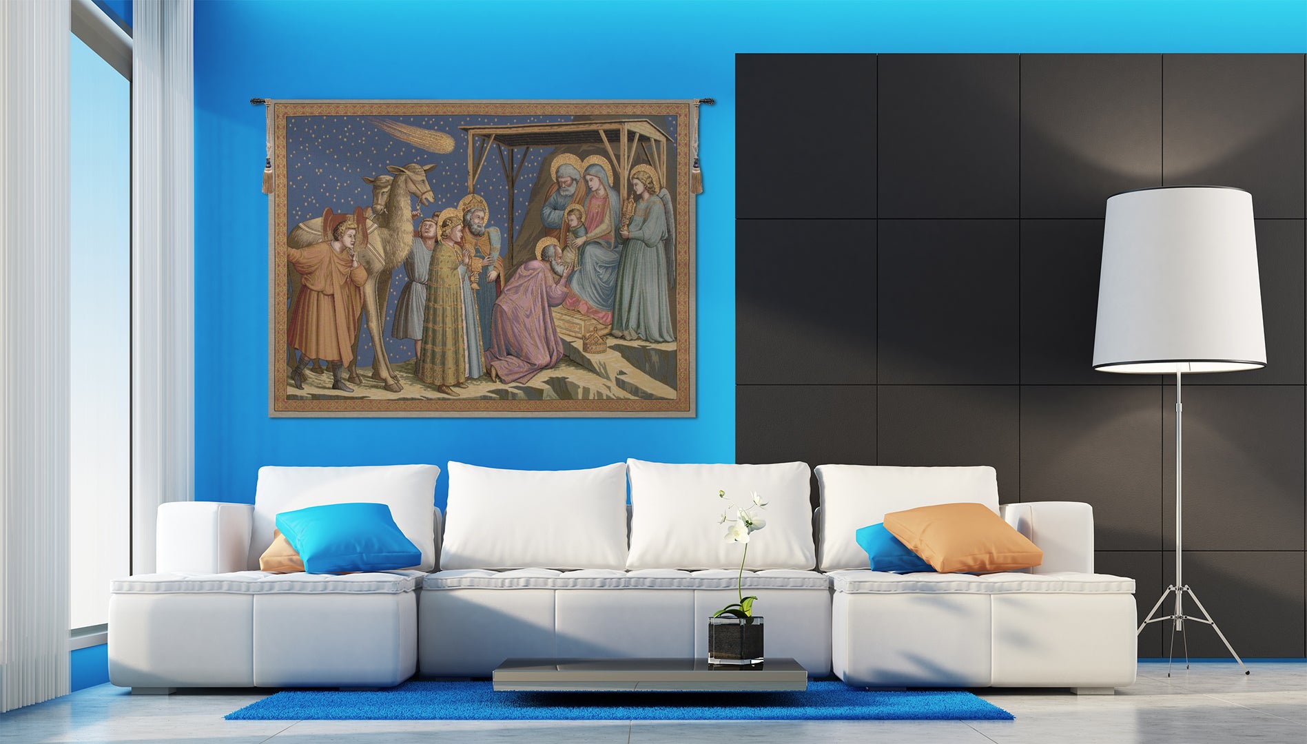 Adoration  Italian Tapestry Wall Hanging