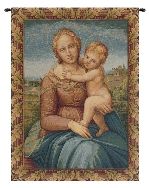 Cowper Madonna by Raphael Italian Tapestry Wall Hanging
