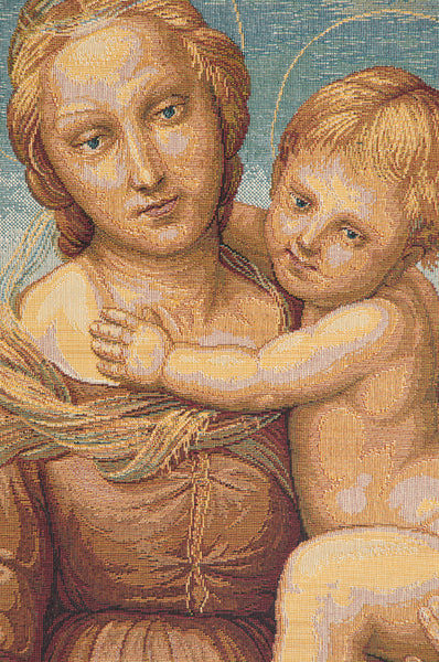 Cowper Madonna by Raphael Italian Tapestry Wall Hanging