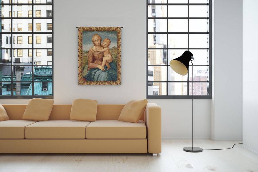Cowper Madonna by Raphael Italian Tapestry Wall Hanging