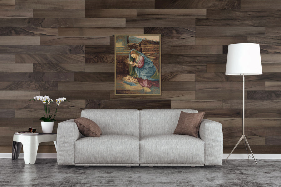 Madonna Adoring the Child Italian Tapestry Wall Hanging