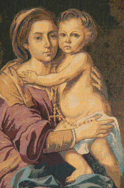 Madonna del Rosario Italian Tapestry Wall Hanging
