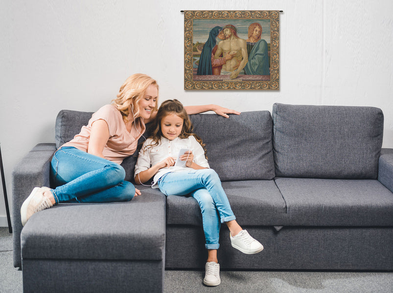 Pieta Italian Tapestry Wall Hanging