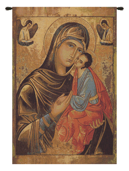 Greek Madonna Italian Tapestry Wall Hanging