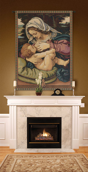 Madonna del Cuscino Italian Tapestry Wall Hanging