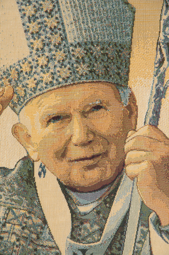 Papa Wojtyla Pope John Paul II Italian Tapestry Wall Hanging