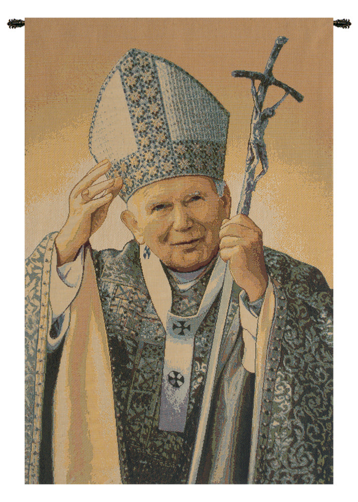Papa Wojtyla Pope John Paul II Italian Tapestry Wall Hanging