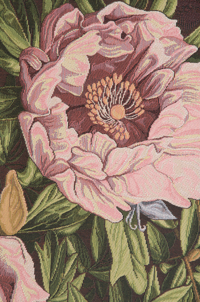 Pink Peonies Italian Tapestry Wall Hanging
