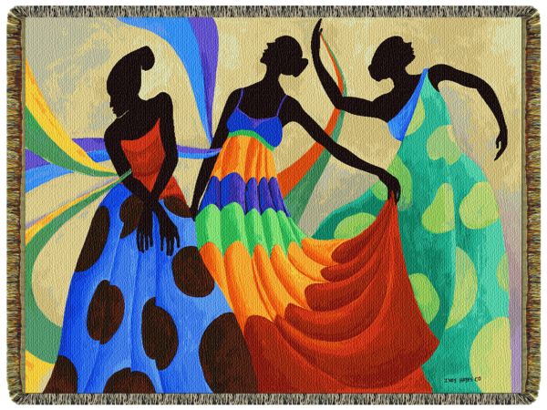 Dancers In Black Skin  Tapestry Throw