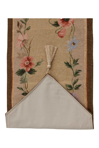 French Floral Roses French Tapestry Table Runner