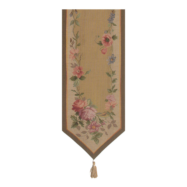 French Floral Roses French Tapestry Table Runner