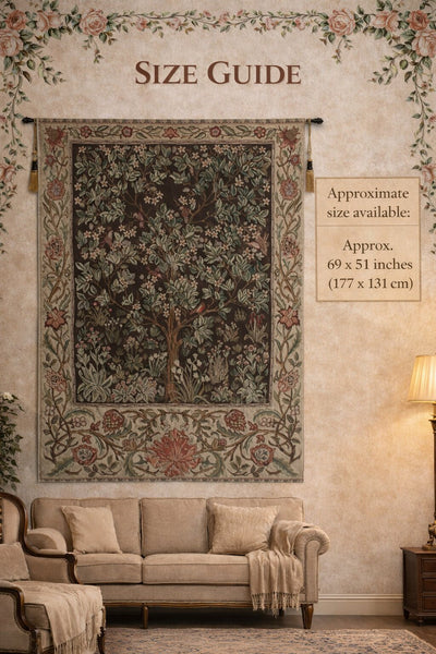 Tree of Life - Brown Belgian Tapestry