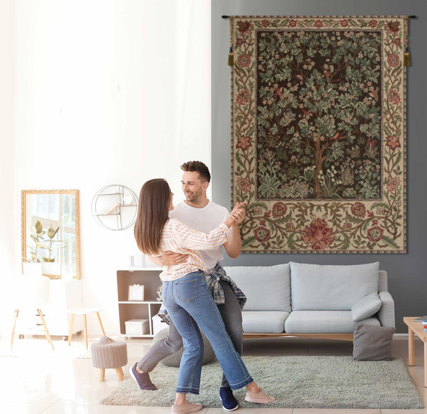 Tree of Life - Brown Belgian Tapestry