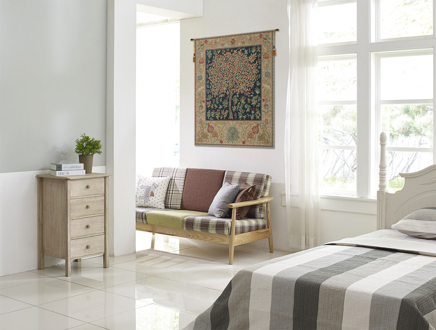 Pastel Tree of Life Belgian Tapestry