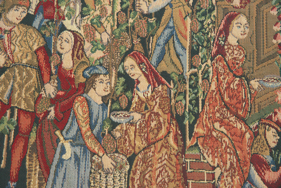 Vendages (Red) Belgian Tapestry