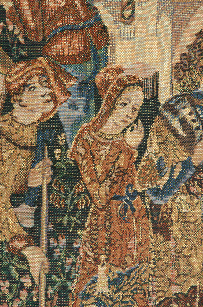 Vendages, Left Side (Rust) Belgian Tapestry