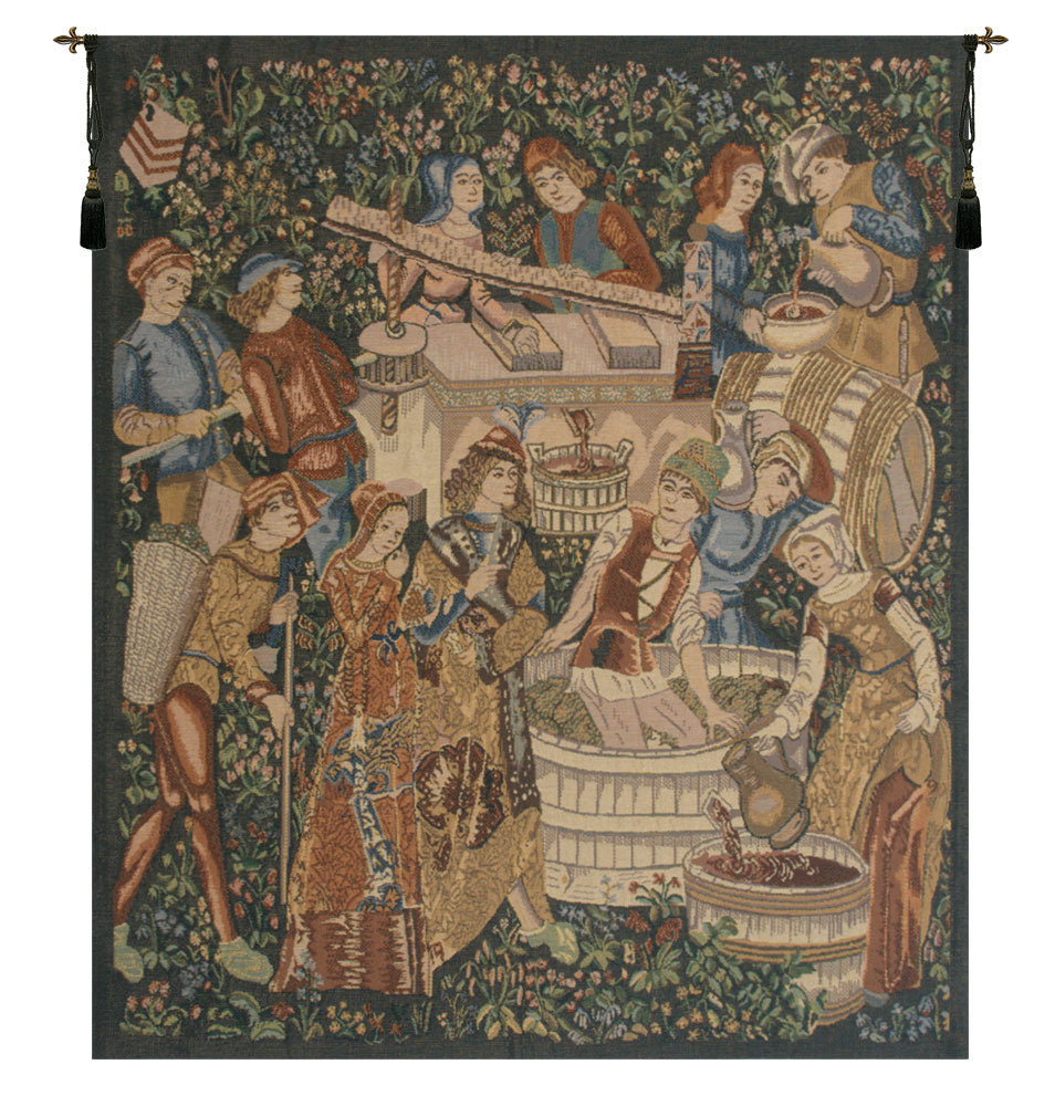 Vendages, Left Side (Rust) Belgian Tapestry