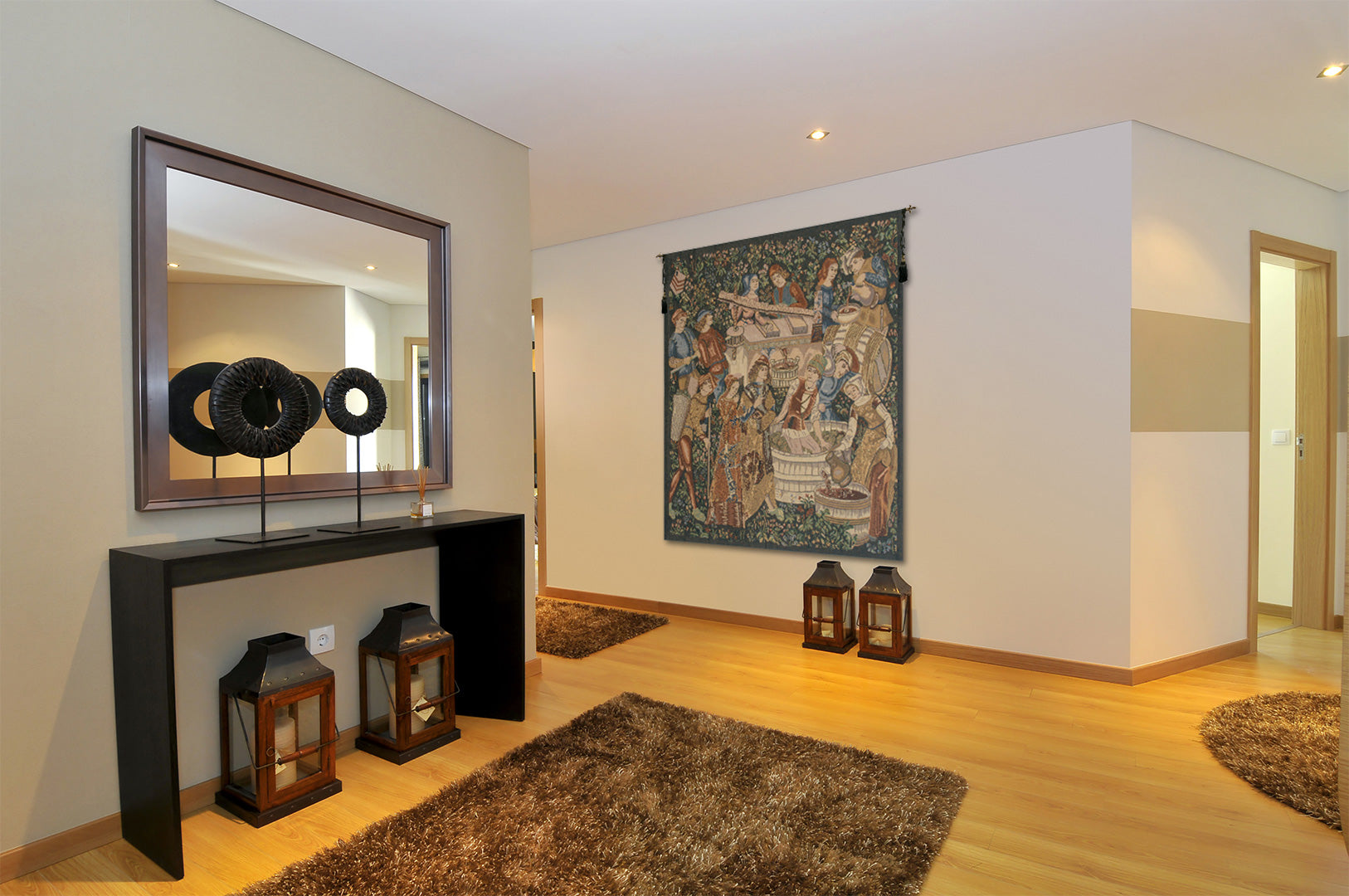 Vendages, Left Side (Rust) Belgian Tapestry