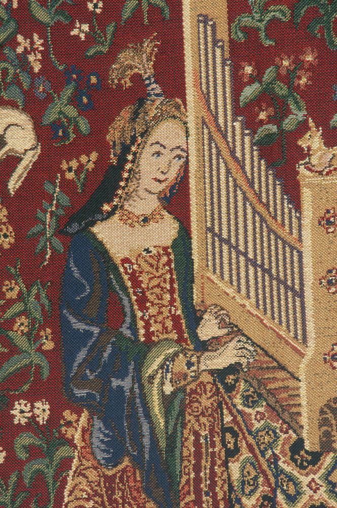 Lady and the Organ III  Belgian Tapestry