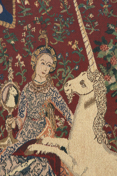 Lady and the Mirror (with Border) Belgian Tapestry
