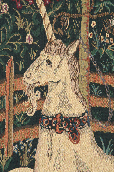 Unicorn In Captivity II (With Border) Belgian Tapestry