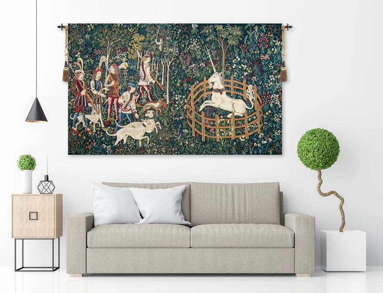 Unicorn Captive and Unicorn Hunt Belgian Tapestry