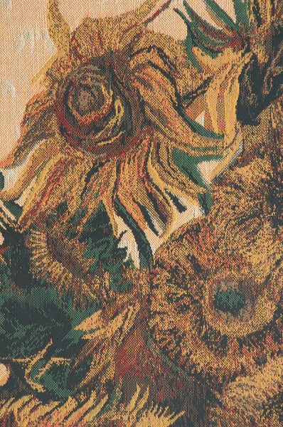 Sunflowers, Beige Belgian Tapestry