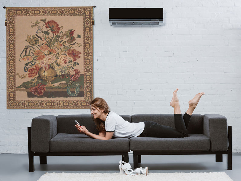 Mignon Bouquet, Beige Belgian Tapestry