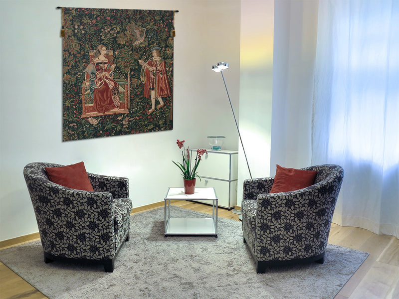 Reading in the Garden Belgian Tapestry