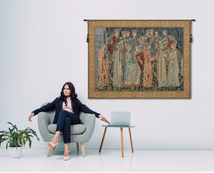 Knights Departure  Belgian Tapestry