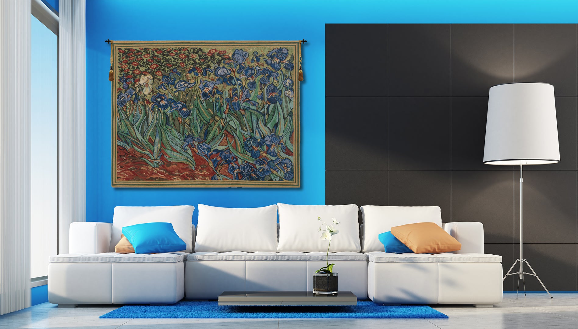 Les Iris Belgian Tapestry