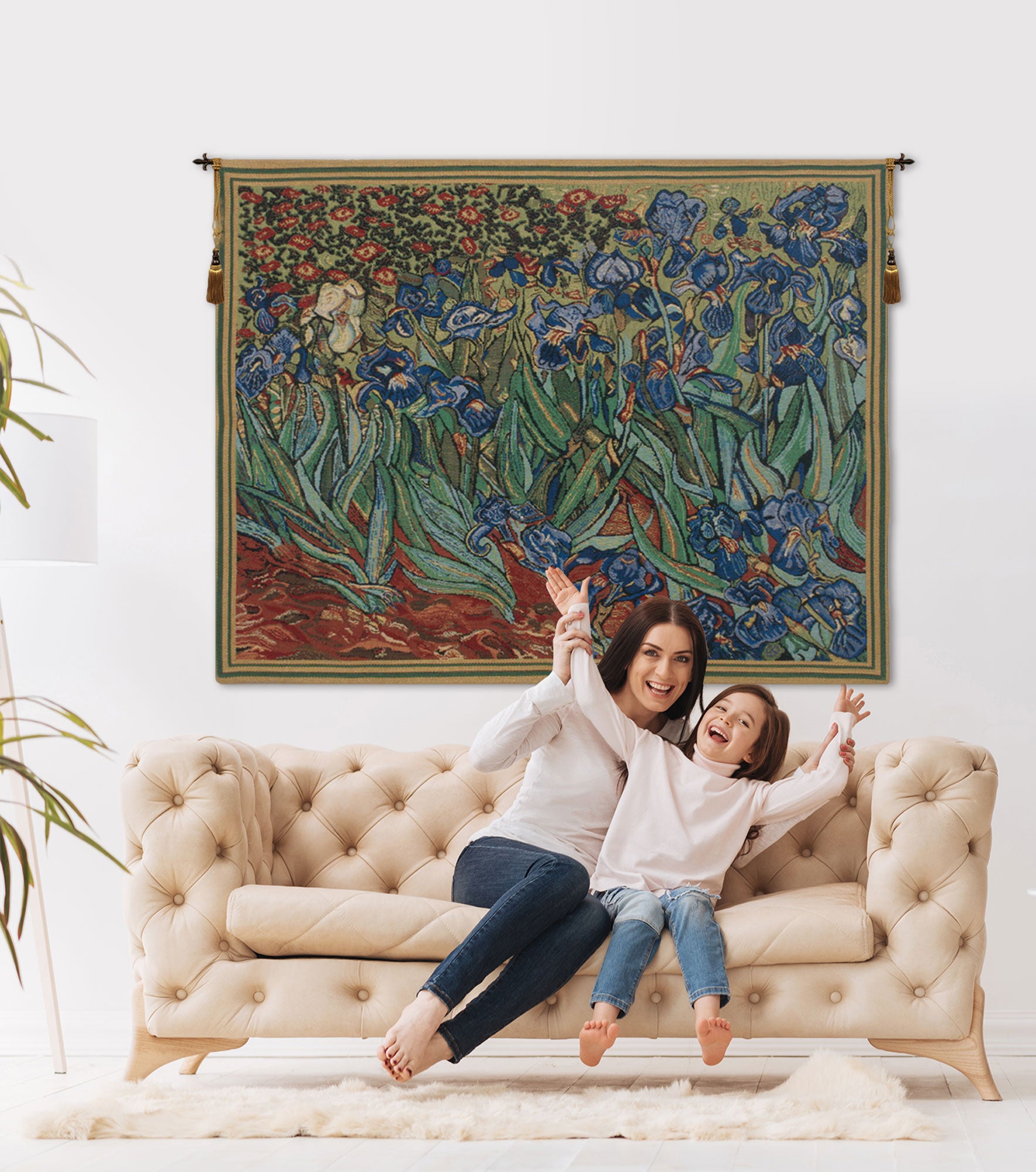 Les Iris Belgian Tapestry