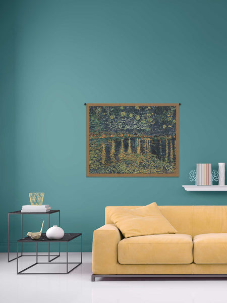 Van Gogh's Starry Night Over the Rhone Belgian Tapestry