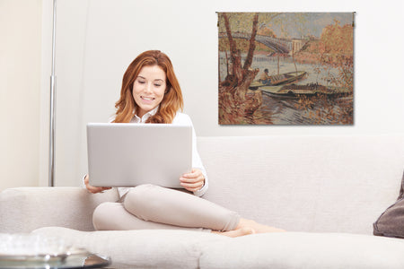 Van Gogh's Fishing in the Spring Belgian Tapestry