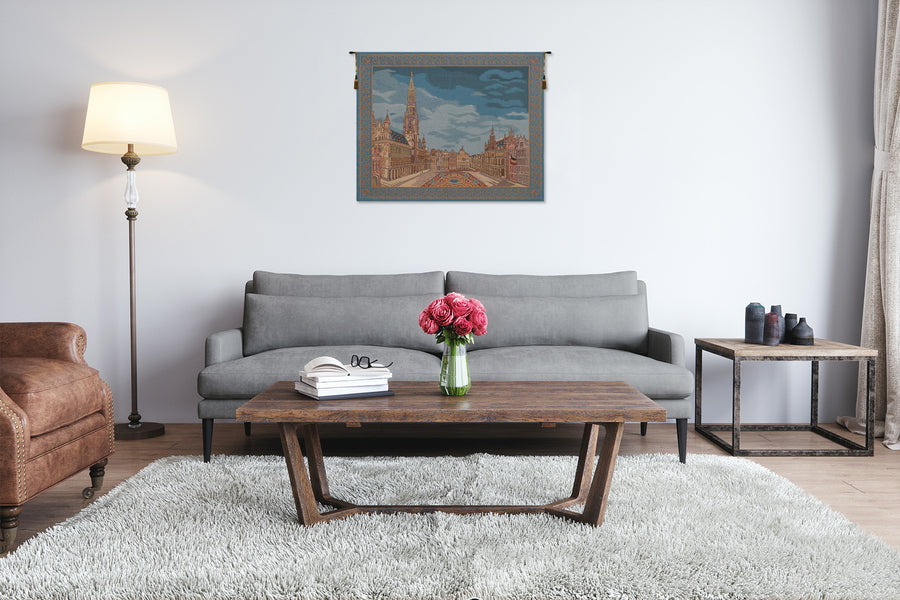 Brussels Place Bleu  Belgian Tapestry