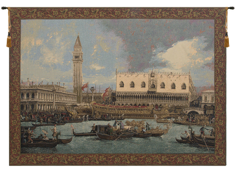 Bucintoro at the Dock Italian Tapestry Wall Hanging
