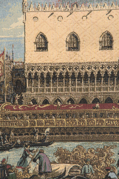 Bucintoro at the Dock Italian Tapestry Wall Hanging