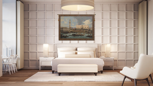 Bucintoro at the Dock Italian Tapestry Wall Hanging