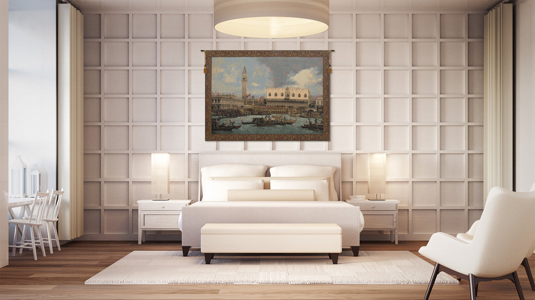 Bucintoro at the Dock Italian Tapestry Wall Hanging
