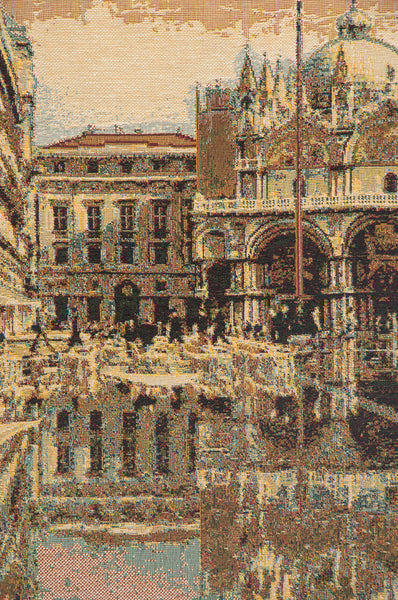 Alta Marea in Piazza San Marco Italian Tapestry Wall Hanging