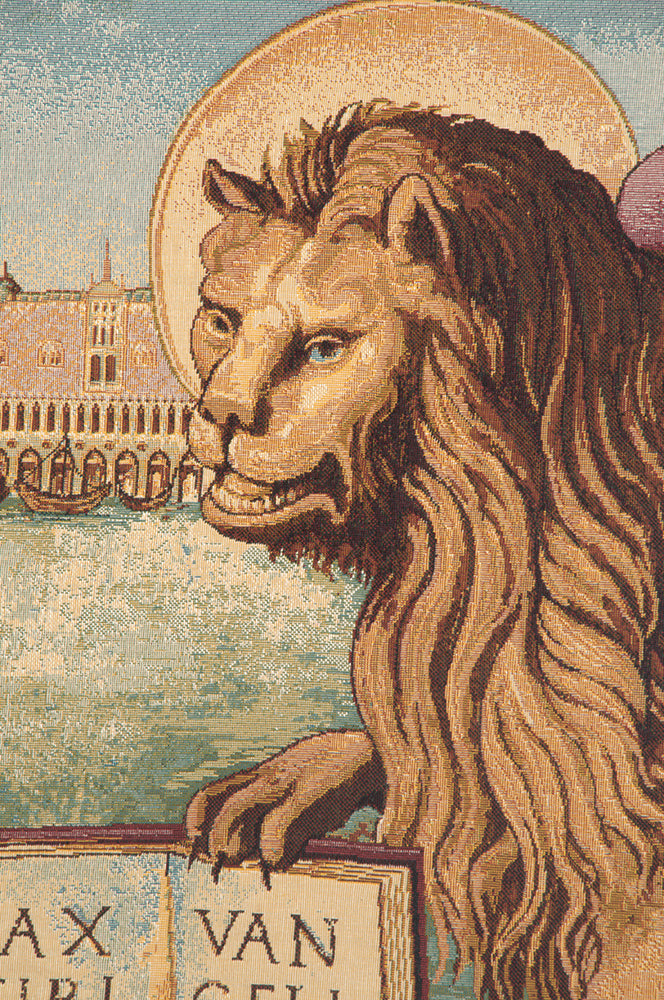 Lion Arrives in Venice Italian Tapestry Wall Hanging