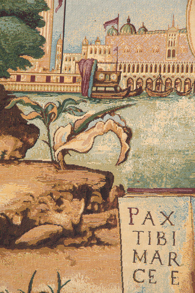 Lion Arrives in Venice Italian Tapestry Wall Hanging