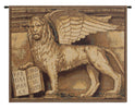 Lion with Books Italian Tapestry Wall Hanging