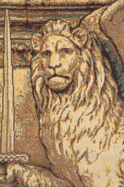 Lion with Sword Italian Tapestry Wall Hanging