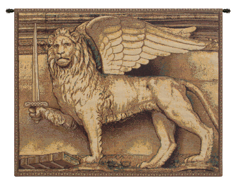 Lion with Sword Italian Tapestry Wall Hanging