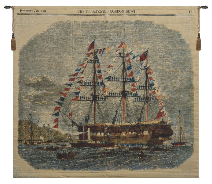 Antique Clipper Ship Fine Art Tapestry